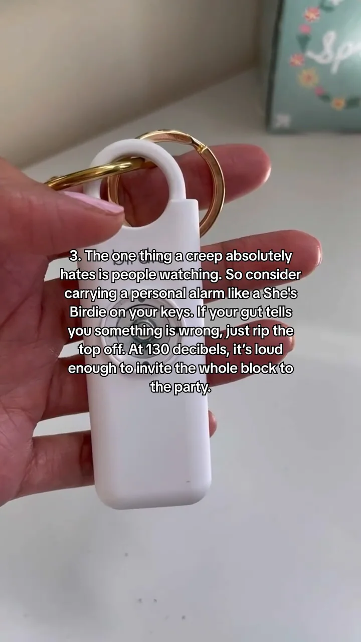 Slide 4 of 7: rule 3, carry a personal alarm like a She’s Birdie on your keys