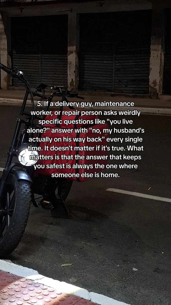 Slide 6 of 7: rule 5, answer weirdly specific questions with “my husband’s actually on his way back”